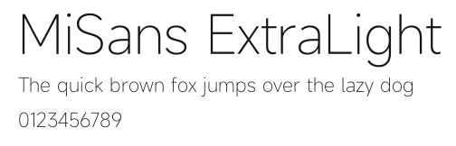 MiSans ExtraLight Preview