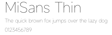 MiSans Thin Preview
