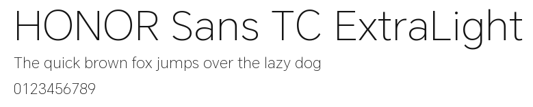 HONOR Sans TC ExtraLight Preview