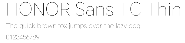 HONOR Sans TC Thin Preview