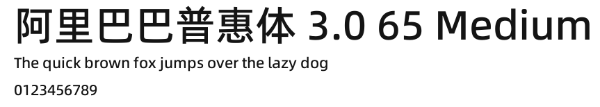 阿里巴巴普惠体 3.0 65 Medium Preview