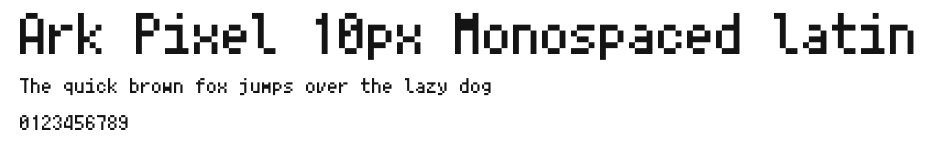 Ark Pixel 10px Monospaced latin Preview