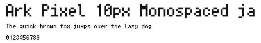 Ark Pixel 10px Monospaced ja Preview