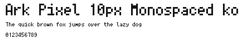 Ark Pixel 10px Monospaced ko Preview