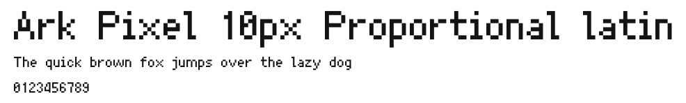 Ark Pixel 10px Proportional latin Preview