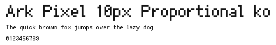 Ark Pixel 10px Proportional ko Preview