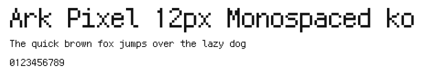 Ark Pixel 12px Monospaced ko Preview