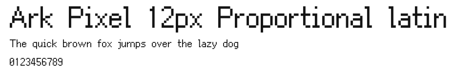 Ark Pixel 12px Proportional latin Preview