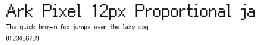 Ark Pixel 12px Proportional ja Preview