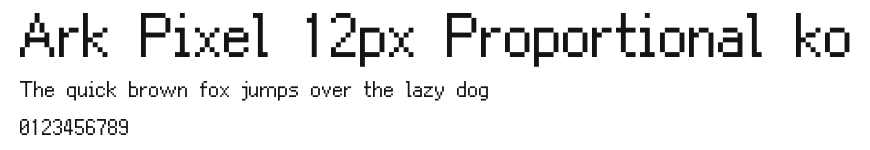 Ark Pixel 12px Proportional ko Preview