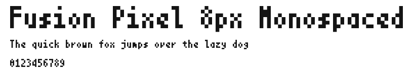 Fusion Pixel 8px Monospaced Preview