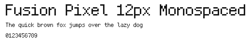 Fusion Pixel 12px Monospaced Preview