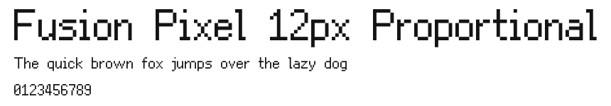 Fusion Pixel 12px Proportional Preview