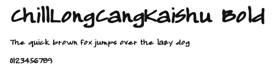 ChillLongCangKaiShu Bold Preview