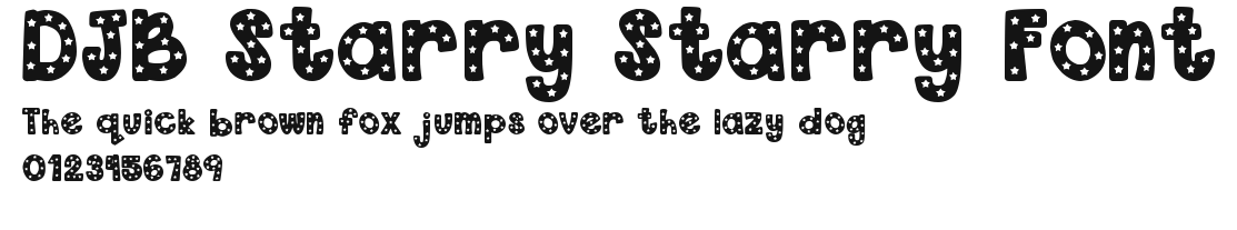 DJB Starry Starry Font Preview