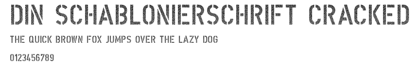 DIN Schablonierschrift Cracked Preview