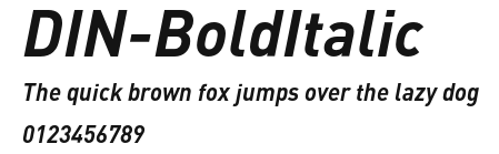 DIN-BoldItalic Preview