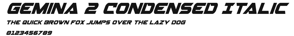 Gemina 2 Condensed Italic Preview