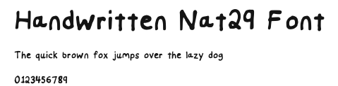 Handwritten Nat29 Font Preview