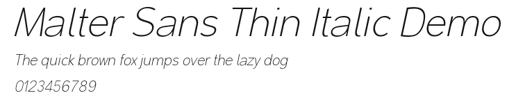 Malter Sans Thin Italic Demo.otf