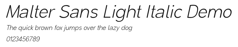 Malter Sans Light Italic Demo.otf