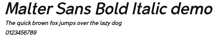 Malter Sans Bold Italic demo.otf