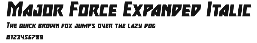 Major Force Expanded Italic Preview