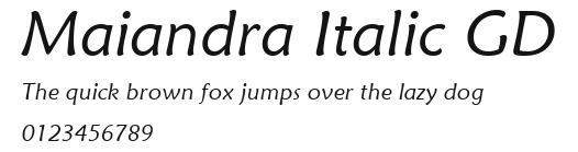 Maiandra Italic GD Preview
