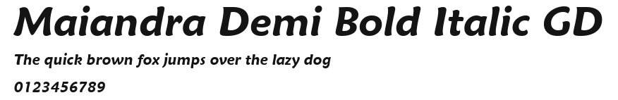 Maiandra Demi Bold Italic GD Preview
