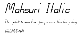 Mahsuri Italic Preview