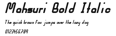 Mahsuri Bold Italic Preview