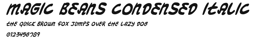 Magic Beans Condensed Italic Preview