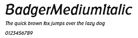 BadgerMediumItalic Preview