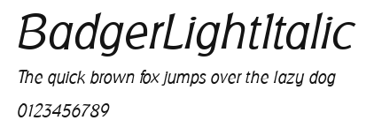 BadgerLightItalic Preview
