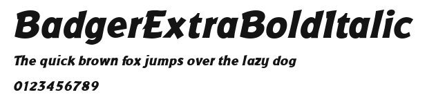 BadgerExtraBoldItalic Preview