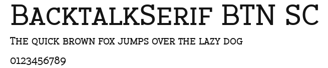BacktalkSerif BTN SC Preview