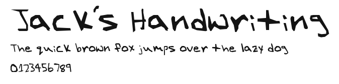 Jack's Handwriting Preview