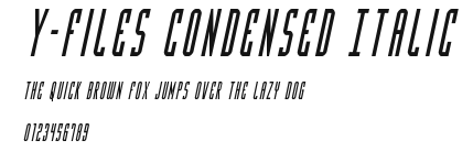 Y-Files Condensed Italic Preview