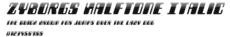 Zyborgs Halftone Italic Preview