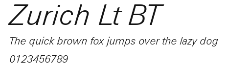 Zurich Lt BT.ttf
