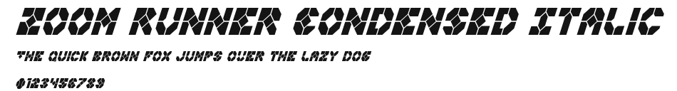 Zoom Runner Condensed Italic Preview