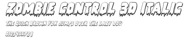 Zombie Control 3D Italic Preview
