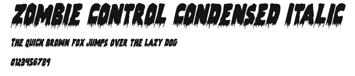 Zombie Control Condensed Italic Preview