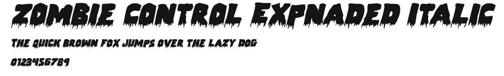 Zombie Control Expnaded Italic Preview