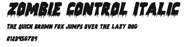 Zombie Control Italic Preview