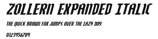 Zollern Expanded Italic Preview