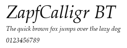 ZapfCalligr BT Preview