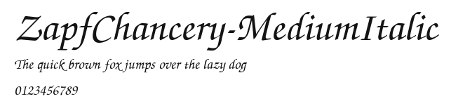 ZapfChancery-MediumItalic Preview