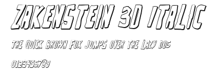 Zakenstein 3D Italic Preview