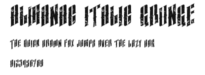 almanac italic grunge Preview